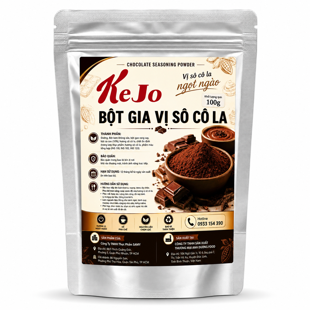 Bột Gia Vị Sô Cô La KeJo 100g
